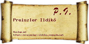 Preiszler Ildikó névjegykártya
